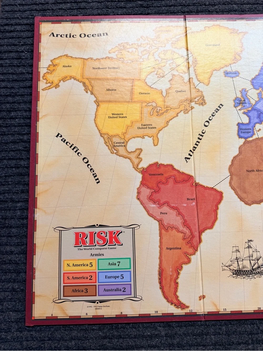 Parker Brothers Risk Board Game the World Conquest Vintage 1993 Edition